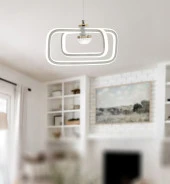 TT Aydınlatma TT321-BY  Nazar Modeli Mat Beyaz 3 Renk Modüllü Ledli Avize thumbnail 2