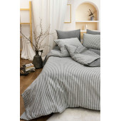 Çift Kişilik 200 x 220 cm Ranforce Nevresim Takımı - Brendon Gri - 1