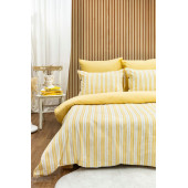 Çift Kişilik 200 x 220 cm Ranforce Nevresim Takımı - Brendon Sarı - 1