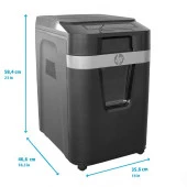 HP Pro Shredder Auto 200MC, Otomatik Beslemeli 200 sayfa Evrak İmha Makinesi-P5-Mikro kesim-2x12mm-32,2lt - 5