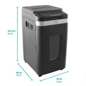 HP Pro Shredder Auto 400CC Otomatik Beslemeli 400 sayfa Evrak İmha Makinesi-P4-Çapraz kesim-4x12mm-53lt - 5