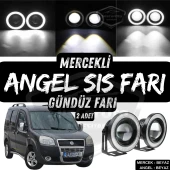 Fiat Doblo D2 2005-2010 Uyumlu Üniversal Mercekli Angel Sis Farı Metal Su Geçirmez 76 mm Beyaz Halkalı Gündüz Farı Angel Eyes 2 Adet thumbnail 1