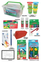 Okul Kırtasiye Seti 15 Parça 1 Paket Alpino Keçeli Kalem Kuruboya Pastel Boya Oyun Hamuru Makas Stick Yapıştırıcı - 1