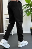 Erkek Slim Fit Beli Lastikli Double Paça Jogger Pantolon Siyah Edw114 - 3