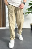 Erkek Baggy Kalıp Kargo Cepli Pantolon Kahverengi Edw131 thumbnail 1
