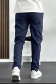 Erkek Slim Fit İnce Keten Pantolon Lacivert Edw114 - 3