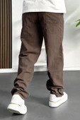 Erkek Baggy Kalıp Pantolon Kahverengi Edw130 thumbnail 3