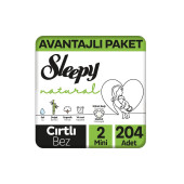 Sleepy Natural Avantajlı Paket Bebek Bezi 2 Numara Mini 204 Adet - 1