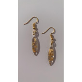 Şeffaf Renkli Gold Varak Süslemeli Gold Aksesuar Parlak Küçük Simetrik Şekil Sallantılı Epoksi Küpe thumbnail 2