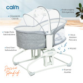 Huggy Calm All in One Çift Yönlü Bluetooth Müzikli Ana Kucağına Dönüşebilen Otomatik Sallanabilir Beşik - 3