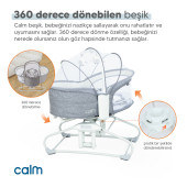 Huggy Calm All in One Çift Yönlü Bluetooth Müzikli Ana Kucağına Dönüşebilen Otomatik Sallanabilir Beşik - 8
