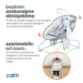 Huggy Calm All in One Çift Yönlü Bluetooth Müzikli Ana Kucağına Dönüşebilen Otomatik Sallanabilir Beşik - 11
