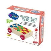 Play Wood Kutuda Ahşap Renkli Küp Bloklu Araba Ony-312 - 2