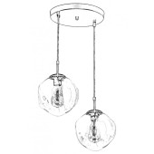 AVONNI AV-65191-2HT Siyah Boyalı Modern Avize E27 Metal Cam 50cm - 2