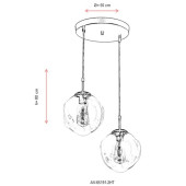 AVONNI AV-65191-2HT Siyah Boyalı Modern Avize E27 Metal Cam 50cm - 3