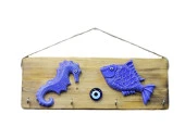 Tardan El Yapımı Ahşap-Seramik Anahtar Askısı Dikey - 1