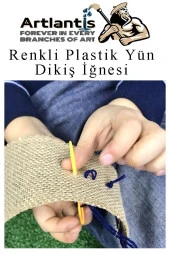 Renkli Plastik Yün İğnesi 9 cm 30 Adet Plastik Dikiş İğnesi Plastik Örgü Dikme İplik İğne Dokuma İğnesi - 3