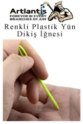 Renkli Plastik Yün İğnesi 9 cm 50 Adet Plastik Dikiş İğnesi Plastik Örgü Dikme İplik İğne Dokuma İğnesi - 5