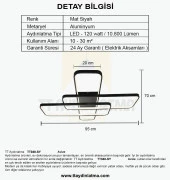 TT Aydınlatma TT040-SY  Mat Siyah Plofonyer Led Avize thumbnail 4