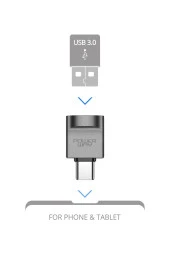 Powerway Type-C to Usb 3.0 (YÜKSEK HIZLI) Veri Aktarımı Otg Çevirici Dönüştürücü Adaptör - 3