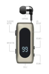 Powerway ProSet Mikrofonlu Yaka Askılı Şarj Göstergeli Makaralı Bluetooth Kulaklık - 3