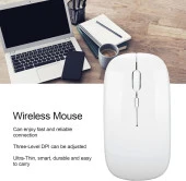 Apple iPad Mini 5 7.9" Uyumlu Kablosuz Bluetooth Pilli Optik Mouse - Beyaz - 6
