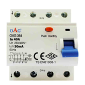 Oag 4x40A 30mA Trifaze Kaçak Akım Rölesi - 1