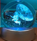 UÇAN ASTRONOT Plastik altlıklı Işıklı Cam Küre - 1