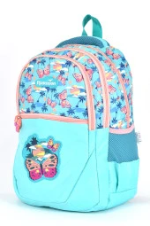 Elatae Ortopedik Çok Gözlü İlkokul Sırt Çantası ve Beslenme Çantası Seti Kelebek Desenli 1350 thumbnail 6