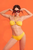 Sarı Reps Basic Tek Alt Bikini thumbnail 2