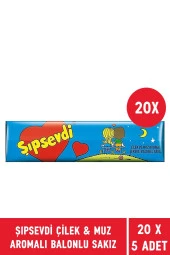 Şıpsevdi Çilek & Muz Aromalı Balonlu Nostaljik Sakız 25 gr - 20 Adet - 2
