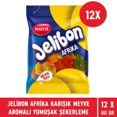 Jelibon Afrika Karışık Meyve Aromalı Yumuşak Şekerleme 80 gr - 12 Adet - 3