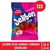 Jelibon Çilek Aromalı Yumuşak Şekerleme 80 gr - 12 Adet - 1