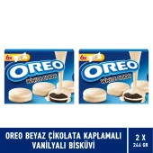 Oreo Beyaz Çikolata Kaplamalı Vanilyalı Bisküvi 246 gr - 2 Adet - 1