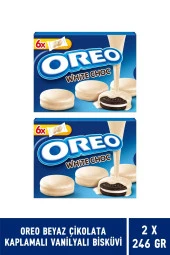 Oreo Beyaz Çikolata Kaplamalı Vanilyalı Bisküvi 246 gr - 2 Adet - 2