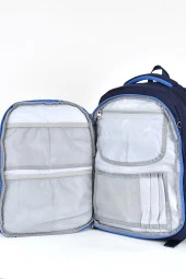 Elatae Ortopedik Lüks Kumaş Unisex Çok Gözlü Çocuk İlkokul Çantası Lacivert 1461 thumbnail 6