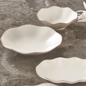 GÜRAL PORSELEN Nesrin 26 Parça 6 Kişilik Bone Yemek Takımı - Copper Bakır Mat - 2