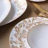 GÜRAL PORSELEN CAMELİA 54 PARÇA 12 KİŞİLİK YEMEK TAKIMI GOLD 6585 - 2
