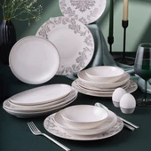 GÜRAL PORSELEN Camelia 54 Parça 12 Kişilik  Yemek Takımı Gümüş 65851 thumbnail 1