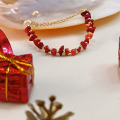 Kırık Mercan Taşı Doğal Taş Bileklik- Anka Gemstone - 4