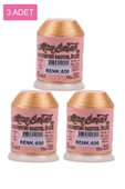 3 Adet Altınbaşak Oya ve Dantel İpi 20 gr - Royaleks - No: 650 - 1