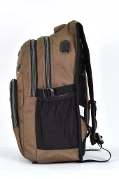 Elatae Unisex Ortopedik Çok Gözlü Günlük Seyahat Okul Sırt Çantası Kahve 2238 - 3