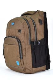 Elatae Unisex Ortopedik Çok Gözlü Günlük Seyahat Okul Sırt Çantası Kahve 2238 - 4