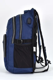 Elatae Unisex Ortopedik Çok Gözlü Günlük Seyahat Okul Sırt Çantası Lacivert 2238 thumbnail 3