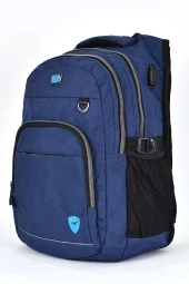 Elatae Unisex Ortopedik Çok Gözlü Günlük Seyahat Okul Sırt Çantası Lacivert 2238 thumbnail 4