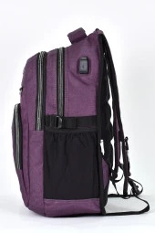 Elatae Unisex Ortopedik Çok Gözlü Günlük Seyahat Okul Sırt Çantası Mor 2238 thumbnail 3