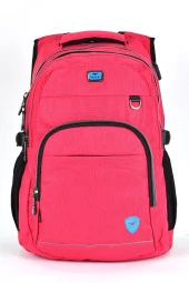 Elatae Unisex Ortopedik Çok Gözlü Günlük Seyahat Okul Sırt Çantası Pembe 2238 thumbnail 2