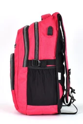 Elatae Unisex Ortopedik Çok Gözlü Günlük Seyahat Okul Sırt Çantası Pembe 2238 thumbnail 3