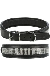 Köpek Boyun Tasması Deri Üzeri Taşlı 57-66cm 40mm L-xl Siyah 316105 - 1