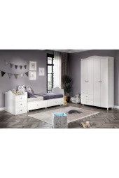 MERLİN MOBİLYA Merlin Mobilya Angel Büyüyebilen Pembe Kulplu Bebek Odası Takımı - 1